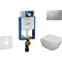 Geberit - Kombifix - Set Vorwandelement, wc Oudee und Softclose-Sitz, Betätigungsplatte Sigma01, Chrom matt lackiert SANI15CA1103 von Geberit