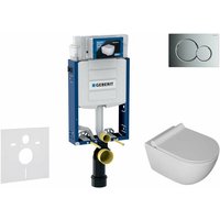 Geberit - Kombifix - Vorwandinstallationsset, wc Gaia und WC-Sitz SoftClose, Betätigungsplatte Sigma01, glänzend Chrom SANI15CA1104 von Geberit