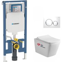 Pack Toilette Geberit extraflach UP720 + wc Swiss Aqua Technologies hängend Infinitio + Softclose-Sitz + weiße Platte von Geberit