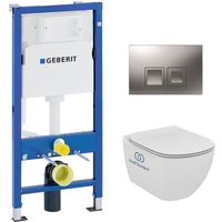 Pack wc Vorwandelement duofix UP100 + Ideal Standard Tesi Aquablade wc + Betätigungsplatte Delta50 Chrom matt Pack wc Vorwandelement duofix UP100 + Ideal Standard Tesi Aquablade wc + Betätigungsplatte Delta50 Chrom matt von Geberit
