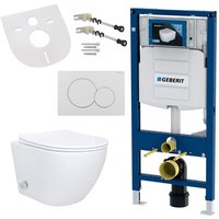 Spülrandloses Wand Hänge wc Set Taharet Toilette Randlos kompatibel mit Geberit Vorwandelement von Geberit