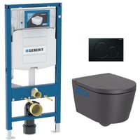 Wc Set Vorwandelement + wc Roca Inspira Onyx spülrandlos unsichtbare Befestigungen + Softclose-Abdeckung + Schwarze Platte Wc Set Vorwandelement + wc Roca Inspira Onyx spülrandlos unsichtbare Befestigungen + Softclose-Abdeckung + Schwarze Platte von Geberit