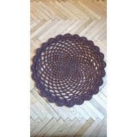 Boho Häkelteppich Brauner Polyester Tischläufer Für Wohnzimmer | 84cm von Gebeya