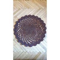 Boho Häkelteppich Brauner Polyester Tischläufer Für Wohnzimmer | 84cm Boho Häkelteppich Brauner Polyester Tischläufer Für Wohnzimmer | 84cm von Gebeya