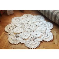 Häkelspitze Teppich 52 "Rund Polyester Bodenmatte von Gebeya