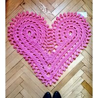 Viele Farben Liebe Häkeln Teppich Herz 24 In. Perfekte Valentinstag Geschenk, Bett Seite Und Deckl Spitze. Boden Qality von Gebeya