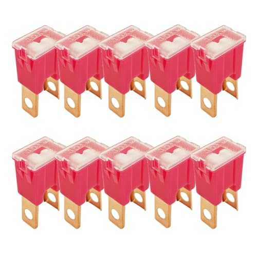 Gebildet 10 Stück quadratische Kfz-Sicherungen 30 A Hohe kastenförmige Kfz-Sicherung mit Standardprofil für SUVs, Autos, LKWs und Boote (Einstecktyp außen) von Gebildet