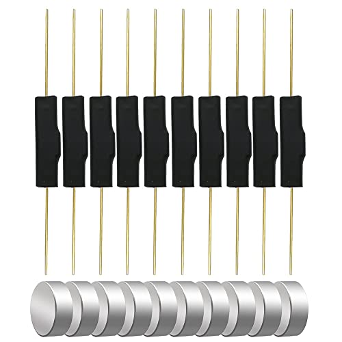 Gebildet 10pcs Reed-Schalter aus Kunststoff, Reed-Kontakt, Magnet in der Nähe – Schaltkreis unterbrechen, Magnet entfernt – Schaltkreis verbinden, magnetischer Induktionsschalter mit 10pcs magneten von Gebildet