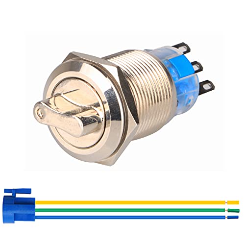Gebildet 19mm NO/NC-Verriegelungs-Drehkippschalter mit zwei Positionen 0-250V Rundwahlschalter mit Kabelbuchse Gebildet 19mm NO/NC-Verriegelungs-Drehkippschalter mit zwei Positionen 0-250V Rundwahlschalter mit Kabelbuchse von Gebildet