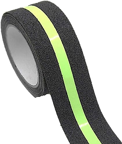 Gebildet 2 In 1 Anti-Rutsch-Leuchtband, Schwarz Anti-Rutsch-Klebeband, im dunklen leuchten Sicherheit Klebeband, Selbstklebendes Anti-upturned Tape für Treppen/Schritte (5cm×5m) von Gebildet