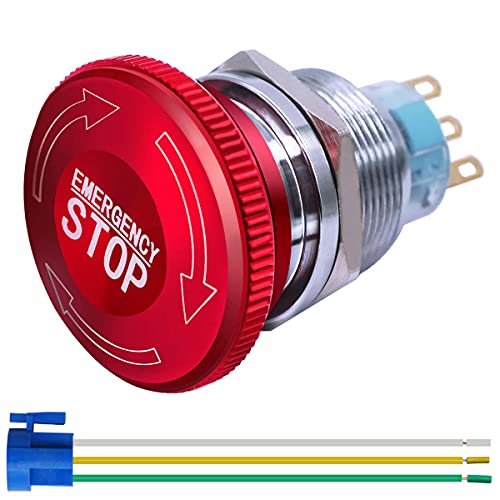 Gebildet 22mm Edelstahl Metallverriegelung Not-Aus-Druckschalter 12-220V 3A 1NO 1NC mit Anschlussstecker Gebildet 22mm Edelstahl Metallverriegelung Not-Aus-Druckschalter 12-220V 3A 1NO 1NC mit Anschlussstecker von Gebildet