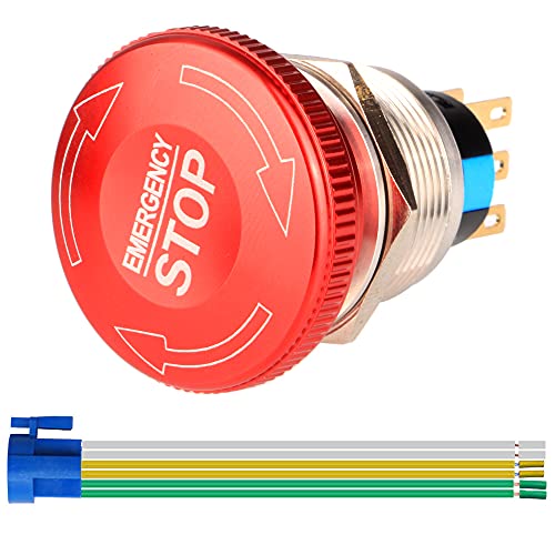 Gebildet 22mm Edelstahl Metallverriegelung Not-Aus-Druckschalter 12-220V 3A 2NO 2NC mit Anschlussstecker Gebildet 22mm Edelstahl Metallverriegelung Not-Aus-Druckschalter 12-220V 3A 2NO 2NC mit Anschlussstecker von Gebildet