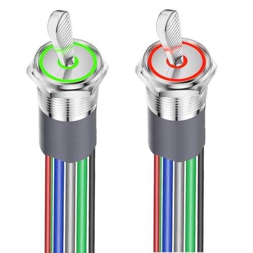 Gebildet 2STK beleuchteter 1NO 1NC Kippschalter 12-24V/15A Wasserdichter rot/grüner LED-Marine-Kippschalter 16MM Hochleistungs-Kippschalter aus Metall, beleuchtet für Auto, Auto, Boot Gebildet 2STK beleuchteter 1NO 1NC Kippschalter 12-24V/15A Wasserdichter rot/grüner LED-Marine-Kippschalter 16MM Hochleistungs-Kippschalter aus Metall, beleuchtet für Auto, Auto, Boot von Gebildet
