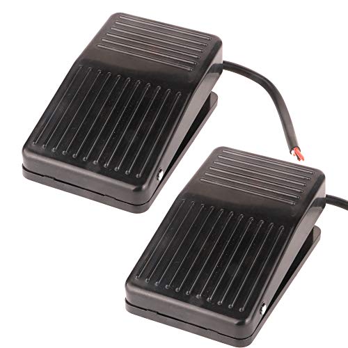 Gebildet 2pcs 250VAC 5A Momentan Fusspedalschalter,SPDT NO NC Industrie Fußschalter,Fussschalter mit 16cm Kabel und Rutschfester Plastikfläche von Gebildet