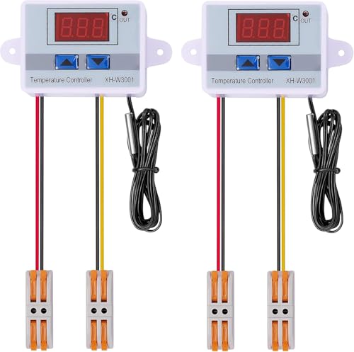 Gebildet 2teiliges digitales LED Temperaturreglermodul mit Schnellanschluss,XH-W3001Mini Thermostatschalter mit wasserdichter Sensorsonde, programmierbarer Heiz/Kühlthermostat von 50 bis 110Grad(12V) Gebildet 2teiliges digitales LED Temperaturreglermodul mit Schnellanschluss,XH-W3001Mini Thermostatschalter mit wasserdichter Sensorsonde, programmierbarer Heiz/Kühlthermostat von 50 bis 110Grad(12V) von Gebildet