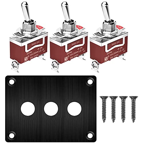 Gebildet 3-Gang-15A 250 VAC/20 A 12 VDC, SPST 2-Positionen 2-polige Kippschalter mit Metallplatte, EIN/AUS-Schalterplatte von Gebildet