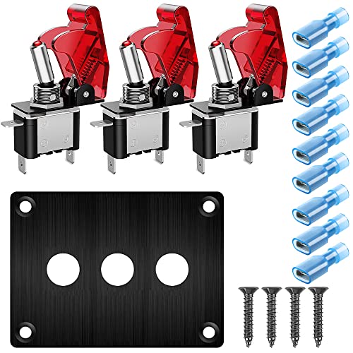 Gebildet 3 Gang Roter LED Wippschalter Metallpanel 12-24VDC/15A SPST 2 Position 3 Pin Ein/Aus Schalterplatte mit Sicherheitsabdeckung Gebildet 3 Gang Roter LED Wippschalter Metallpanel 12-24VDC/15A SPST 2 Position 3 Pin Ein/Aus Schalterplatte mit Sicherheitsabdeckung von Gebildet