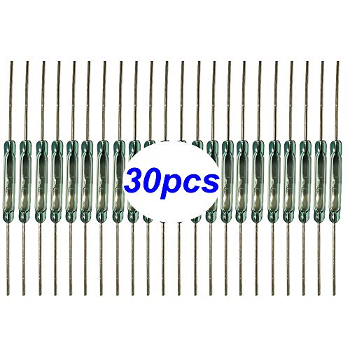 Gebildet 30Stück Reed-Schalter, Magnet in der Nähe – Schaltkreis verbinden, Magnet entfernt – Schaltkreis unterbrechen, magnetischer Induktionsschalter, Miniatur-Reed-Kontakt (2mm x 14mm) von Gebildet