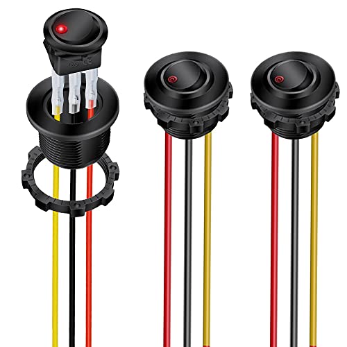 Gebildet 3Pack Roter LED Wippschalter EIN/Aus mit Rundem Gehäuse 3-pin 12DC-20A/24VDC-10A Wippschalter für Kfz Auto LKW Gebildet 3Pack Roter LED Wippschalter EIN/Aus mit Rundem Gehäuse 3-pin 12DC-20A/24VDC-10A Wippschalter für Kfz Auto LKW von Gebildet