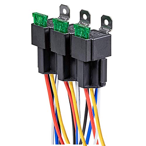 Gebildet 3Stück 12V Sicherungsrelais 30A ATO/ATC Flachsicherung mit Kabelbaumsatz, 5-polige SPDT Relais für den Automobilbereich mit 12AWG Hochleistungskabeln Gebildet 3Stück 12V Sicherungsrelais 30A ATO/ATC Flachsicherung mit Kabelbaumsatz, 5-polige SPDT Relais für den Automobilbereich mit 12AWG Hochleistungskabeln von Gebildet