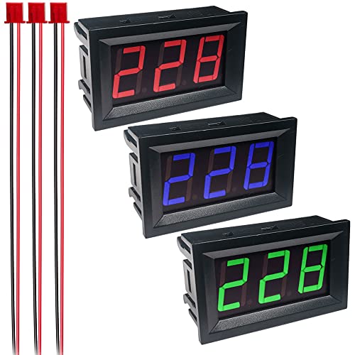 Gebildet 3pcs Wechselspannungs Anzeige, Digitale LED-Anzeige Voltmeter AC 30-500V, Spannungsmesser Monitor 110V 230V 380V Volt Detektor Signalanzeige Licht Panel(Grün/Rot/Blau) von Gebildet