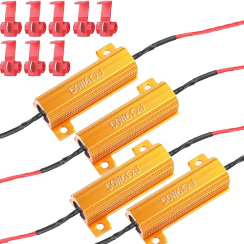 Gebildet 4 Stück 50 W 6 Ohm Lastwiderstand – Fix LED-Glühbirne Schneller Hyper-Blinker Blinker-Fehlercode von Gebildet