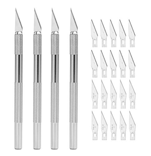 Gebildet 4pcs Precision Carving Craft Messer mit Schutzkappe+20pcs Ersatzklingen,Skalpell Schnitzmesser für DIY Art Work Cutting von Gebildet