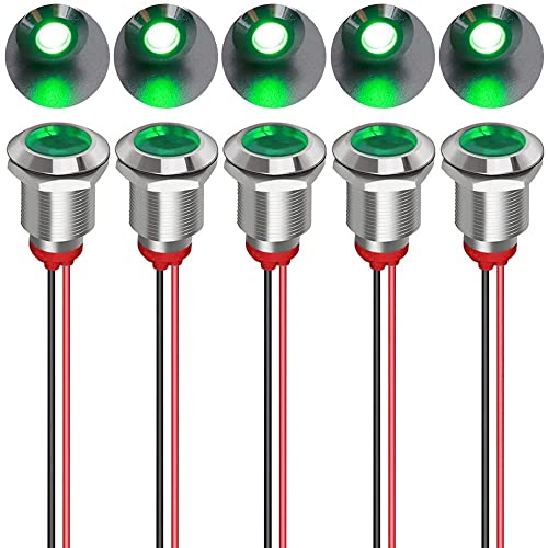 Gebildet 5pcs 12mm LED Metallanzeige 230VAC Licht wasserdichte Signallampe (Grün) von Gebildet