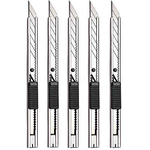 Gebildet 5pcs Profi Cuttermesser/ 9mm Abbrechklingen / 30 Grad Folienmesser/Teppichmesser/Grafikmesser/optimal für Folien,Tapete, Bastelarbeiten, Kartons von Gebildet