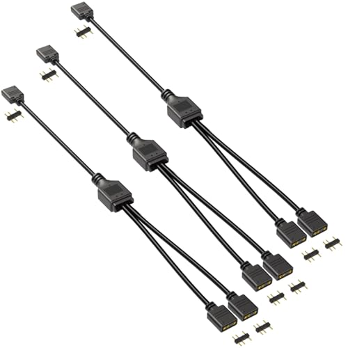 Gebildet ARGB 1 zu 2 Splitter Kabel 5V 3 Pin Adressierbares RGB Splitter Verlängerungskabel ARGB LED Sync Kabel für Extend PC Computer ARGB Fans Oder LED Serie von Gebildet