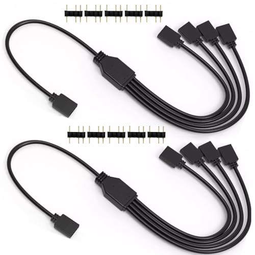 Gebildet ARGB 1 zu 4 Splitter Kabel 5V 3 Pin Adressierbares RGB Splitter Verlängerungskabel ARGB LED Sync Kabel für Erweitern PC Computer ARGB Fans Oder LED Serie von Gebildet