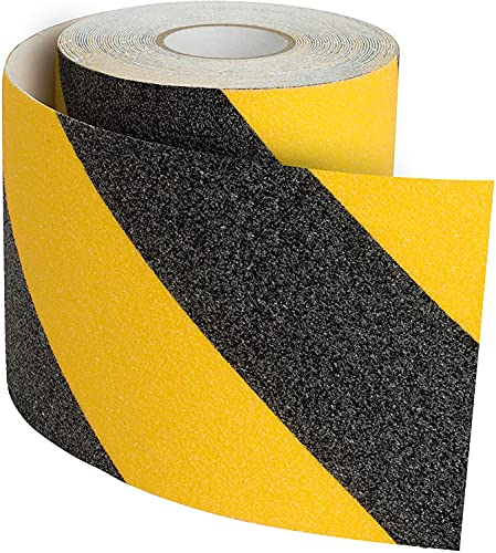 Gebildet Antirutsch Klebeband, Antislip selbstklebend Band, Grip Tape Sicherheitsband fur Treppen/Schritte (10m × 10cm, Gelb und Schwarz) von Gebildet