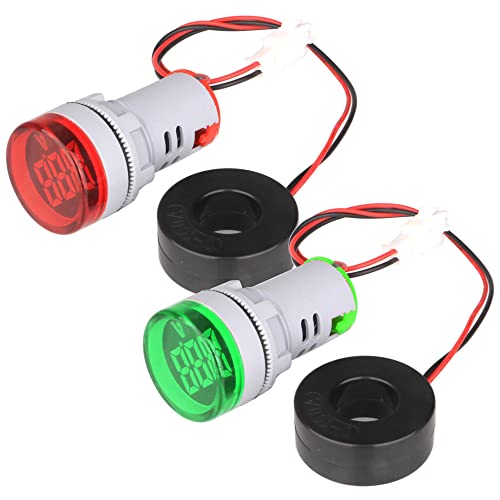 Gebildet Digitaler Mini LED Amperemeter, AC 0–100A, Digitaler Ampere Tester, Ampere Monitor, LED Signalanzeige Lichtpanel (Rot/Grün) von Gebildet