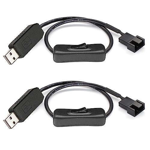 Gebildet Full Speed 12 V Spannungs-Step-Up USB auf 3-poliges und 4-poliges PC-Lüfter-umhülltes Schalter-Netzteil-Adapterkabel (2 Stück) von Gebildet