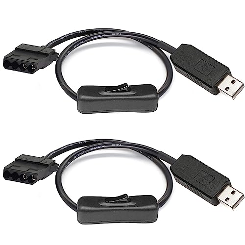 Gebildet Full Speed 12V Spannungs-Step-Up USB auf 4-poliges Molex PC-Lüfter-Ummanteltes Netzadapterkabel (2Stück) von Gebildet
