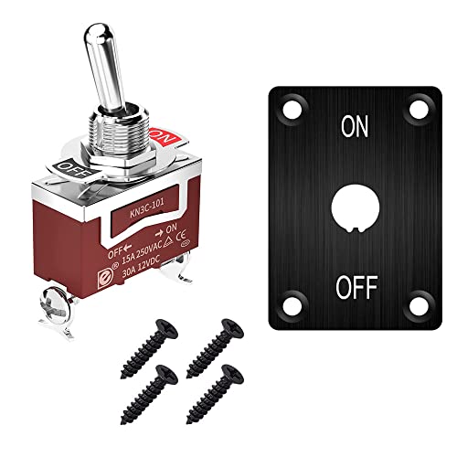 Gebildet Marine Kippschalter 12VDC 20A SPST mit Montageplatte Heavy Duty Kippschalter 250V AC 15A EIN/AUS 2 Pin für LKW Boot Auto Auto von Gebildet