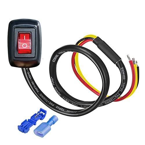 Gebildet Pastentyp Schalter Auto Druckschalter mit Terminal ON/Off DC12V/10A, 24V/5A DIY Wippschalter für Auto Boot Marine Truck RV (Rote LED)(Patent No.015001381) von Gebildet
