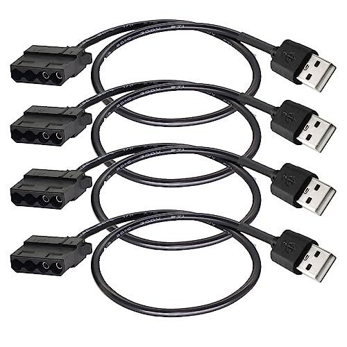 Gebildet USB-zu-4-Pin-Molex-Gehäuselüfter-Adapter-Anschlusskabel，4Stück USB-zu-4-Pin-Molex-PWM-5V-USB-Ärmellüfter-Stromadapterkabel (USB-4-Pin-Molex-Kabel) von Gebildet