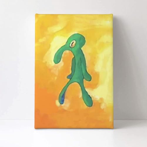 Gebiorty Thaddäus Gemälde Leinwand Bilder für Schlafzimmer - Lustige Squidward Painting mit Rahmen - Hauch von Tüll Bild - Tadeus Tentakel - Wasserfest - Tolles Geschenk - 30x40cm Gebiorty Thaddäus Gemälde Leinwand Bilder für Schlafzimmer - Lustige Squidward Painting mit Rahmen - Hauch von Tüll Bild - Tadeus Tentakel - Wasserfest - Tolles Geschenk - 30x40cm von Gebiorty
