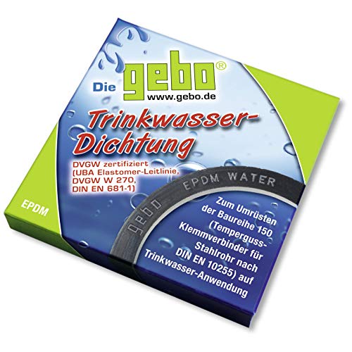 Gebo Trinkwasserdichtung 1/2' EPDM Dichtung DVGW-zertifiziert für Temperguss Klemmverbinder Gebo Trinkwasserdichtung 1/2' EPDM Dichtung DVGW-zertifiziert für Temperguss Klemmverbinder von Gebo
