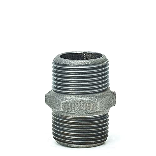 Temperguss-Gewindefitting schwarz Doppelnippel, AG x AG 2 Zoll, Typ 280, DVGW von Gebo