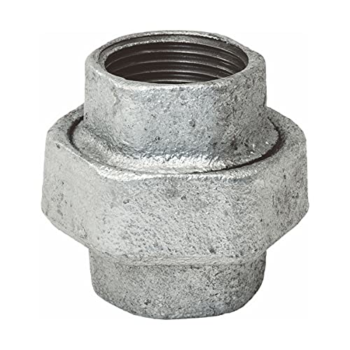 Temperguss-Gewindefitting verzinkt Verschraubung flachdichtend, IG x IG 2 Zoll, Typ 330, DVGW von Gebo