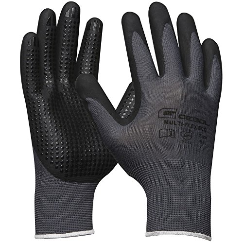 Arbeitshandschuh MULTI FLEX ECO | Größe 11 (XXL) | Polyester, Nitril Beschichtung mit Noppen| 1 Paar von Gebol