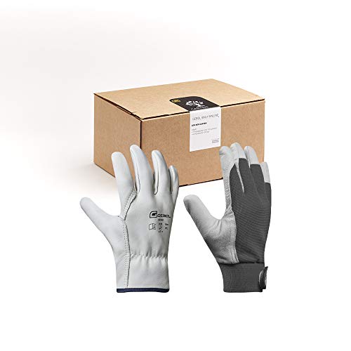 Gebol GOO Handschuhbox Garten | Arbeitshandschuhe-Set | 2x Driver Lederhandschuhe, 3x Uni Fit Comfort Gartenhandschuhe, 1x Schutzbrille | Für Herren | Größe XL (Gr 10) | 5 Paar, 708011, Gemischt von Gebol