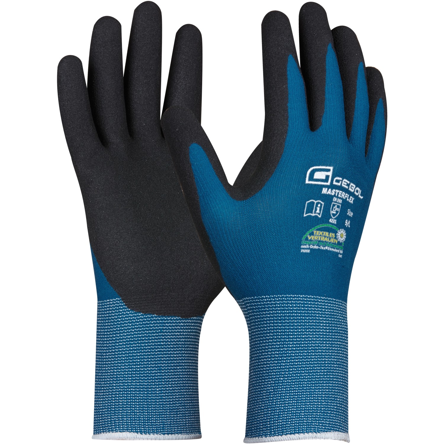 Gebol Handschuh Master Flex Gr. 10 Blau-Schwarz von Gebol