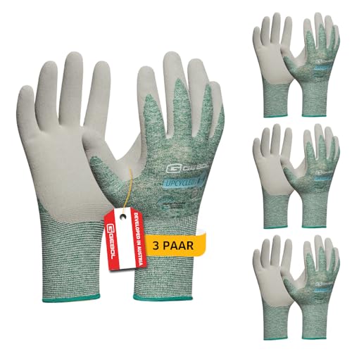 Handschuh "Upcycled Strong" Dunkelgrün Gr. 9 - Multipack 3 Paar von Gebol