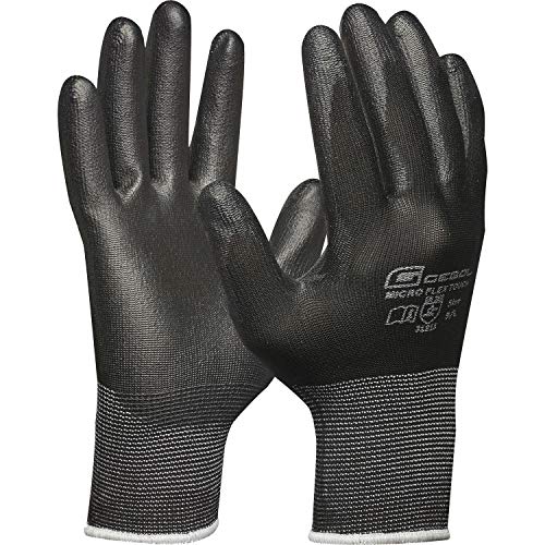 Schutzhandschuh Arbeitshandschuh Micro-Flex Größe 6 (XS), Schwarz von Gebol