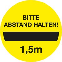 Gebotsschild 'Bitte 1,5 m Abstand halten', Ø 100 mm, PVC-Folie, selbstklebend, 4er-Set Gebotsschild 'Bitte 1,5 m Abstand halten', Ø 100 mm, PVC-Folie, selbstklebend, 4er-Set von EICHNER