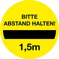 Gebotsschild 'Bitte 1,5 m Abstand halten', Ø 200 mm, PVC-Folie, selbstklebend von EICHNER