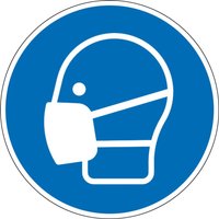 Gebotsschild 'Mund-Nasen-Schutz benutzen', Ø 200 mm, PVC-Folie, selbstklebend von EICHNER